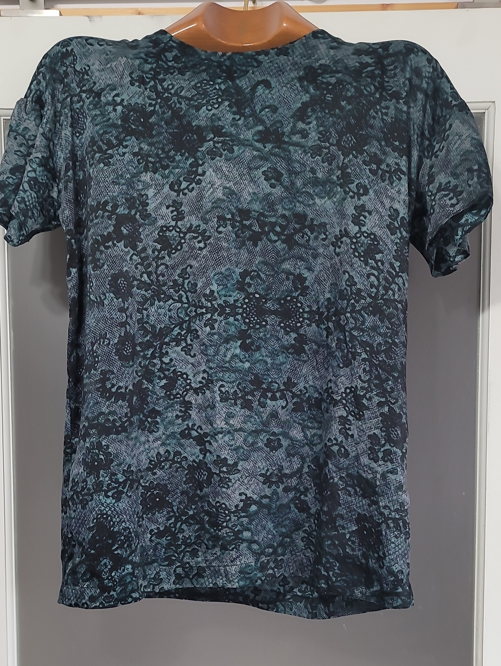 Womens Blue-Green Patterned Short-Sleeve Shirt ORIGINAL JOES